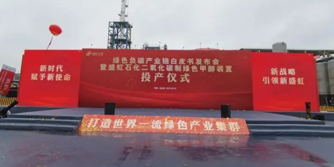 屏幕截图 2023-09-26 163053 盛虹石化成功启动绿色负碳产业链项目:10万吨年CO₂制绿色甲醇装置引领创新技术