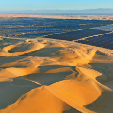 库布其沙漠的绿色变革：中国的光伏治沙项目